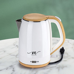 【MOLIJIA 魔力家】M27雙層防燙快煮壺1.9公升-白木紋/保溫型/電熱水壺/電茶壺, , large