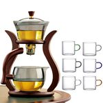 Auto-Magnetic Tea Infuser Set (Includes 6 Glass Cups), , large