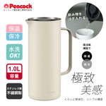 【日本孔雀Peacock】Living Pot 時尚保溫壺 不鏽鋼水壺 桌上壺 1.0L-亮紅色, , large