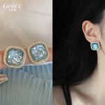 【Gulicc】古莉可 耳環 復古淡藍琥珀貝殼碎片耳環, , large