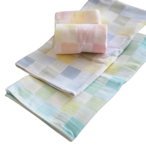 [Kaimei Cotton Industry] Colorful plaid cotton gauze adult towel double-layer gauze adult towel seven randomly selected groups