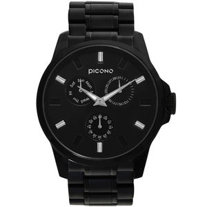 【PICONO】NO.91 collection minimalist fashion watch- Black / Stainless steel NO-9101