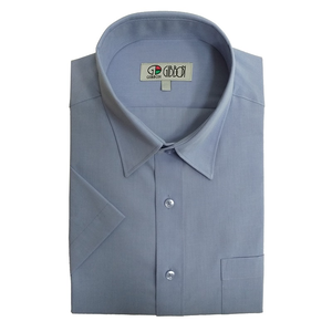 男合身短袖襯衫R10022<藍色-15.5>