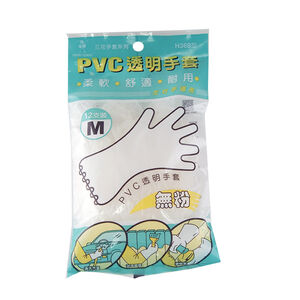 三花PVC透明手套(12支)-M