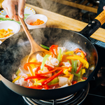 【Japan TAKUMI】Takumi Rock-Pattern Iron Wok / Iron Frying Pan 28cm (Made in Japan), , large