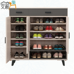 【文創集】包曼4尺三門二抽鞋櫃(客約商品)淺橡木紋色系, , large