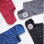 [Kaimei Cotton Industry] 8 pairs set red MIT made in Taiwan pure cotton plus combed cotton right angle socks dotted style Kaimei Cotton Industry, 8雙組 紅色, large