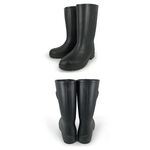精選中筒靴輕量雨鞋 MIT台灣製造 女鞋 女靴 雨靴 防水鞋 簡約 一體成型 控溫 EVA 無內襯 舒適 防撞 止滑 黑, , large