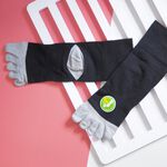 [Kaimei Cotton] 3 pairs set of MIT made in Taiwan, one-piece bamboo charcoal wide-mouth five-toe socks, antibacterial and deodorant, , large