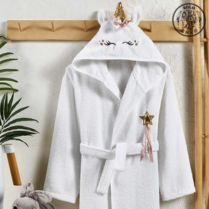 【Solo Vintage】Bathrobe Unicorn White Kid