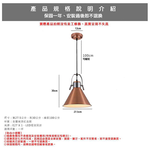 [Honey Comb]北歐紅古銅餐廳單吊燈(KC2116), , large