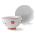 [豐名日本餐具] 4.0"輕量飯碗 線水玉 赤色 有田燒 / C04RB0-337, , large