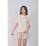 (S) uniqlo質感棉質純棉杏色短袖上衣二手衣, , large