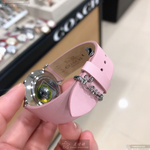[星晴錶業]COACH手錶,36mm,CH00051白色錶面銀錶殼粉紅真皮皮革錶帶款, , large