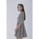 (S) noae rue條紋傘擺黑色洋裝二手衣, , large