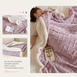 【DUYAN 竹漾】韓系牛奶絨 雙層加厚被毯 / 星空紫  (羊羔絨 蓋毯 沙發毯 棉被 露營 禮物), , large