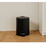 【H&R安室家】簡約風磨砂腳踏式垃圾桶5L-黑PBL95A, , large