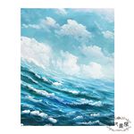 【御畫房】波瀾壯闊 手繪抽象油畫-40*50cm無框掛畫4050-023, , large