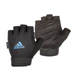 Adidas可調式透氣短指訓練手套(藍), L, large