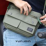 【YUN JOIN】EMBER 經典側肩包-黑色  側背包 斜背包 公事包 收納 防潑水【超強7層收納】, , large