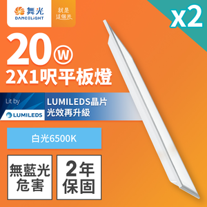 DanceLight舞光 2入組 LED柔光平板燈 2呎X1呎 20W 直下式 輕鋼架面板燈(白光)