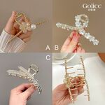 【Gulicc】古莉可 髮夾 金色沁雅仙氣大抓夾, , large