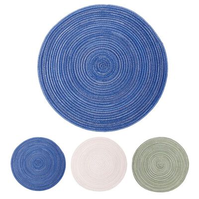 日光生活圓形編織餐墊-顏色隨機出貨
