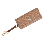 COACH CC Logo 塗層帆布附提把萬用包/眼鏡收納包(棕褐色/棕色), , large