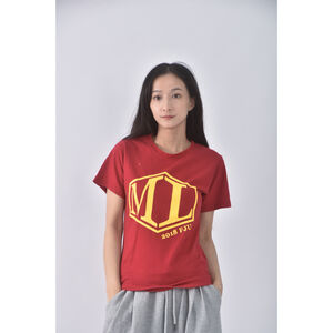 (S) 圓領紅色短袖上衣二手衣