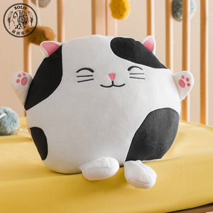 【SOLO歐洲家居】LCW Home 土耳其製 34cm 貓咪抱枕 可愛黑貓丸子貓 玩偶 布偶 娃娃