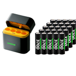 【ineno】3號/AA 恆壓可充式1.5V鋰電池全新特大能量3700mWh32入+(3號4槽)AI隨身收納盒充電器, , large