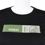 KINGO-大尺碼-女款 吸排 圓領T恤-黑-414621, , large