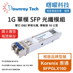 【曙曜】Korenix 惠通 SFPGLX10D 相容 光纖模組 光纖收發模組 SFP模組 mini-GBIC 1G 單模雙芯 LC 10 公里 熱插拔 1310nm 3.3V 單電壓 DDM/DOM, , large