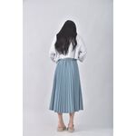 (L) 質感百褶綠色長裙二手衣, , large