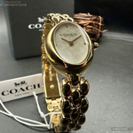 [星晴錶業]COACH手錶,22mm28mm,CH00262白色幾何立體圖形錶面金色錶殼金色精鋼錶帶款, , large