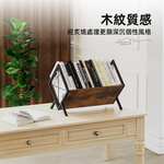 【上手家居】簡樸斜插展示書架 重燒木紋(桌面置物架/cd展示架/黑膠展示架/桌上書架), , large