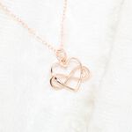【Angel & Me】真愛 無限 愛心 s925 純銀厚鍍18k玫瑰金項鍊 禮物, , large
