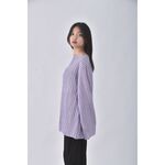 (L) peets質感條紋紫色長袖上衣二手衣, , large