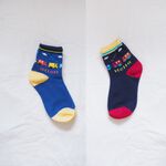 [Kaimei Cotton Industry] 8 pairs set, random and excellent, MIT made in Taiwan, antibacterial and deodorant pure cotton children's socks, train pattern four colors, 18-22cm Kaimei Cotton Industry, , large