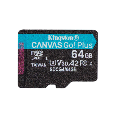 【Kingston】Canvas Go!Plus 64G SDCG4 SDXC A2 U3 V30 UHS-I 記憶卡 讀取速度:200MB/s