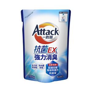 [箱購]一匙靈抗菌EX強力消臭洗衣精補充包1.5Kg公斤 x 6Pack包/箱