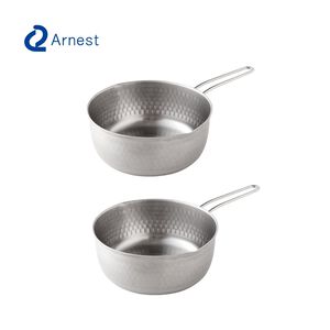 日本Arnest 日本製不銹鋼雙口雪平鍋20cm-超值2入組(2.4 L / 電磁爐可用)