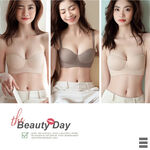 [夢巴黎] 一片式無痕半杯內衣 無鋼圈內衣 無肩帶內衣 平口內衣 無痕內衣 美背內衣 女生內衣 女內衣 內衣 胸罩, , large