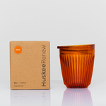 【Huskee】 Reusable Coffee Cup HuskeeRenew Tritan 8oz Amber (w/stopper lid) , , large