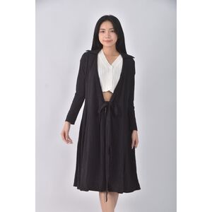 (S) uniqlo質感棉質點點黑色罩衫二手衣
