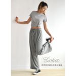 【LOTUS】綿感吸排細坑條羅紋寬褲-2色, , large