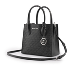 Michael Kors Mercer Logo 吊飾塗層帆布二用包/黑色, , large
