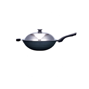 PEARL HORSE Enamel Wok with Lid – 33cm, Single Handle – JA-A-012-033