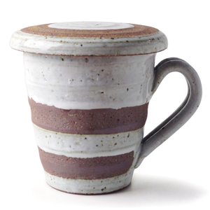 [豐名日本餐具] 4.0"馬克杯 棕白釉 / C04MG0-37