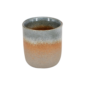 【YU Living】日式窯變撞色 質樸手作茶杯 210ml -漸層藍灰咖色